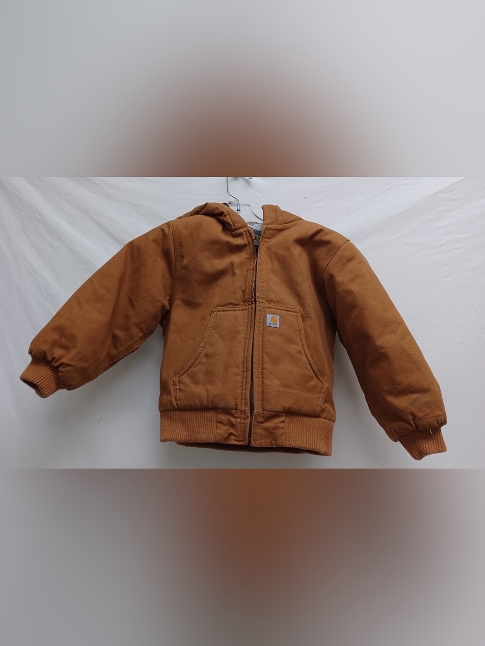 Carhartt Tan/Brown Hooded Zip Jacket Sz 4T